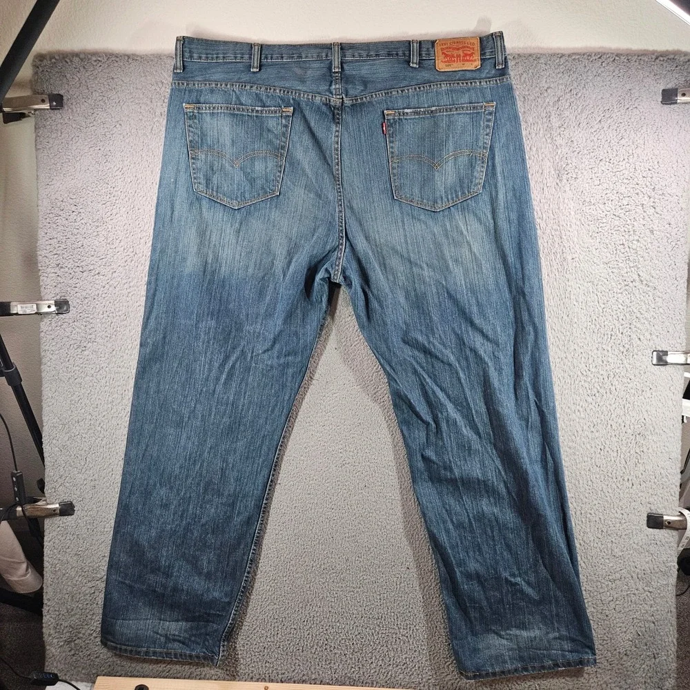 Levis 559 Relaxed Straight Jeans Mens 48x32 Medium Wash Blue Denim
